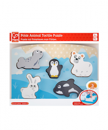 Jucarii din lemn - Hape puzzle tactil - animalele polare
