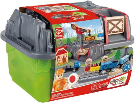 Jocuri si Jucarii Educative - Hape Set Trenuleț Construcții 