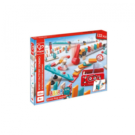Jucarii din lemn - Hape Setul de Domino și Ciocanul Puternic 