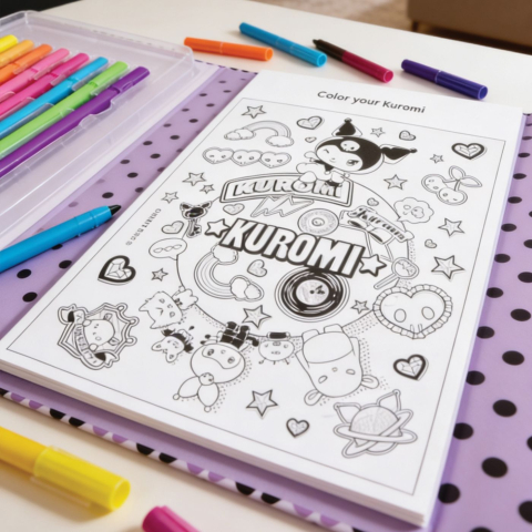 HAPPI HOBBI KUROMI JURNAL ARTISTIC CU MARKERE NEON [3]