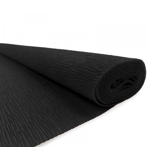 Hartie creponata solida floristica,50x200 cm,negru [1]