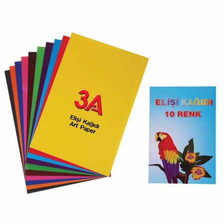 Produse art & craft-Lucru manual - Hartie glasata A4,set 10 culori