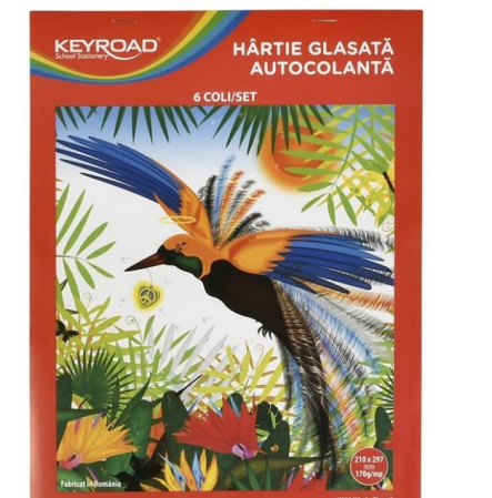 Produse art & craft-Lucru manual - Hartie glasata autocolanta,210x290 mm,6 coli/set