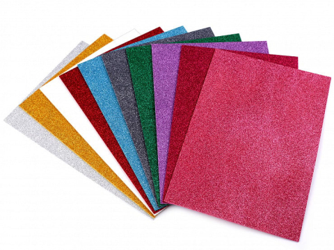 Rechizite Grădiniță - Hartie gumata colorata cu sclipici pentru activitati crafts A4,1.8 mm,10 coli/set