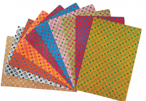 Hartie gumata cu stelute pentru activitati crafts