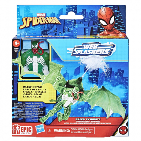 Figurine cu eroi si personaje - HASBSPIDERMAN SET VEHICUL SI FIGURINA GREEN SYMBIOTE 10CM