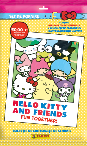 Jocuri si articole copii - Hello Kitty and Friends Starter Pack Panini, set cartonase si album