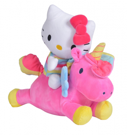 Jocuri si articole copii - Hello Kitty Plus pe Unicorn 25cm 