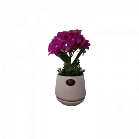 Decoratiuni - Hortensie fucsia artificiala decorativa in ghiveci ceramic