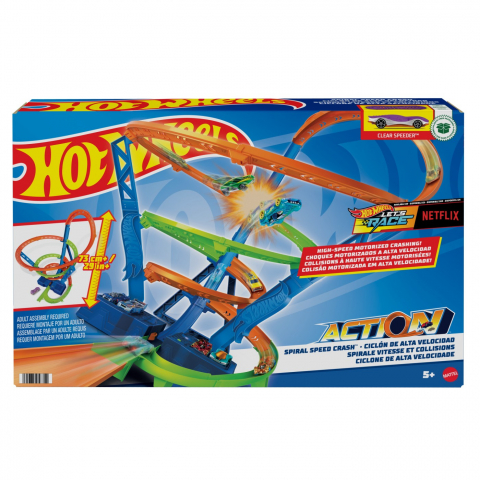 Jocuri si articole copii - HOT WHEELS ACTION SET COLIZIUNEA SPIRAL SPEED
