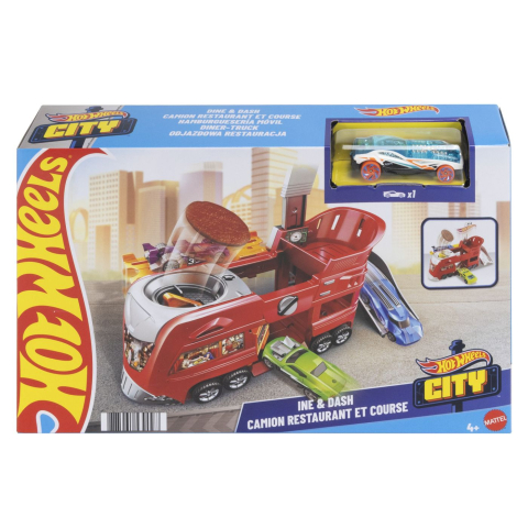 Jocuri si articole copii - HOT WHEELS CITY SET DE JOACA CAMION RESTAURANT