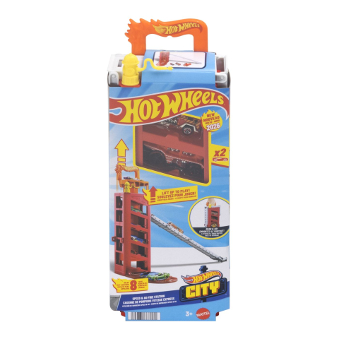 Avioane si Elicoptere jucărie - HOT WHEELS CITY SET DE JOACA STATIE DE POMPIERI CU 2 MASINUTE INCLUSE