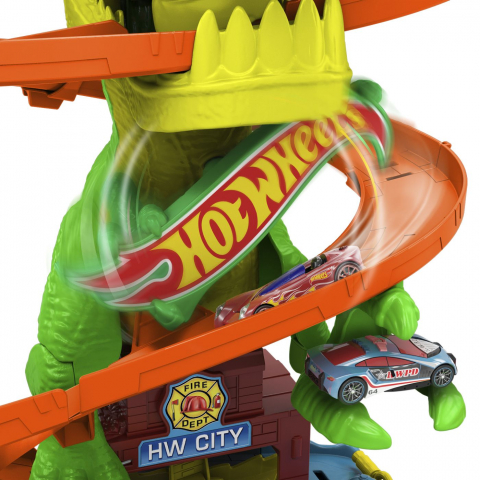 HOT WHEELS CITY SET STATIA DE POMPIERI SI BATALIA CU TREX [5]