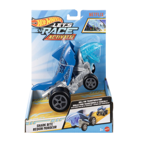 Avioane si Elicoptere jucărie - HOT WHEELS LETS RACE ACTIVATE MASINUTA SHARK BITE SCARA 1 LA 32
