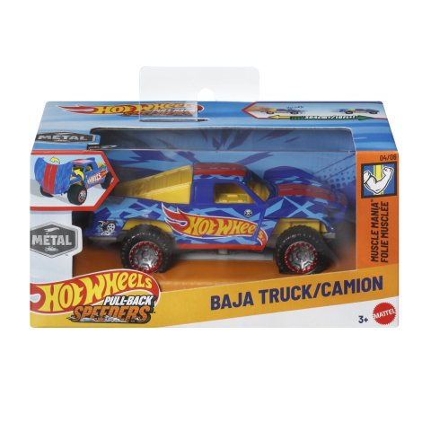Avioane si Elicoptere jucărie - HOT WHEELS MASINUTA METALICA CU SISTEM PULL BACK BAJA CAMION SCARA 1 LA 43