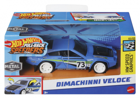 Jocuri si articole copii - Hot Wheels Masinuta Metalica Cu Sistem Pull Back Dimachinni Veloce Scara 1:43