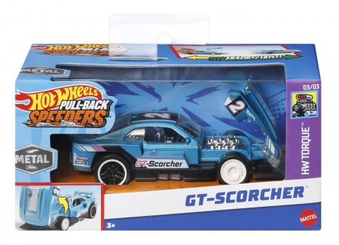 Jocuri si articole copii - HOT WHEELS MASINUTA METALICA CU SISTEM PULL BACK GT SCORCHER SCARA 1:43