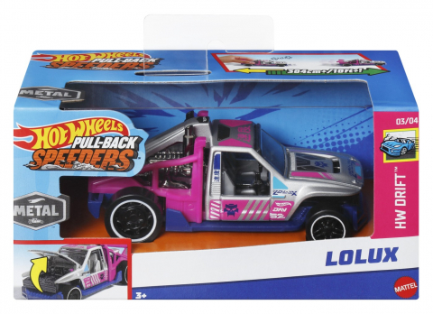 Jocuri si articole copii - HOT WHEELS MASINUTA METALICA CU SISTEM PULL BACK LOLUX SCARA 1:43