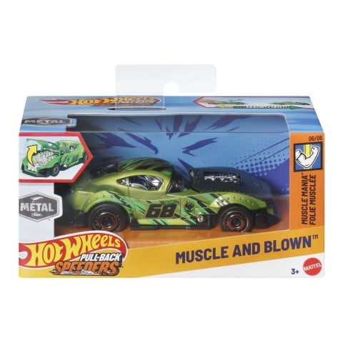 Jocuri de Rol - HOT WHEELS MASINUTA METALICA CU SISTEM PULL BACK MUSCLE AND BLOWN MUSCLE MANIA SCARA 1 LA 43