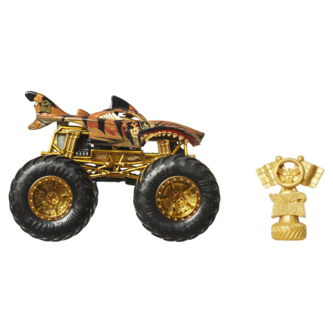 HOT WHEELS MONSTER TRUCK 50 BIGFOOT TROPHY CHAMPIONS MASINUTA HW TIGER SHARK SCARA 1 LA 64 [3]