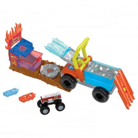 Masinute, Motociclete, Elicoptere, Avioane & Trenulete - Hot Wheels - Monster Truck Arena Smashers Color Shifters Salvarea lui 5Alarm
