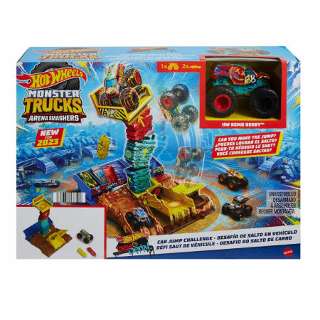 Masinute, Motociclete, Elicoptere, Avioane & Trenulete - Hot Wheels Monster Truck Arena Smashers Săritura cu Mașina 