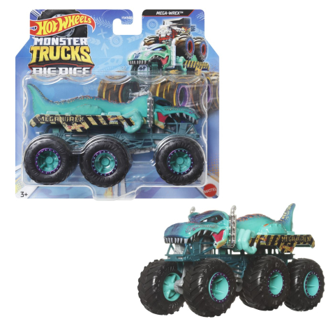 HOT WHEELS MONSTER TRUCK BIG RIGS MASINUTA METALICA CU 6 ROTI MEGA-WREX TURCOAZ SCARA 1 LA 64 [5]