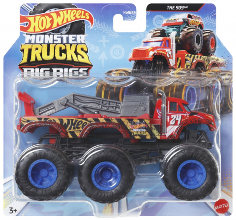 Jocuri si articole copii - HOT WHEELS MONSTER TRUCK BIG RIGS MASINUTA METALICA CU 6 ROTI THE 909 SCARA 1:64