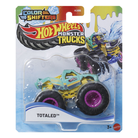 Jocuri si articole copii - HOT WHEELS MONSTER TRUCK CAMION TOTALED CU CULORI SCHIMBATOARE SCARA 1 LA 64