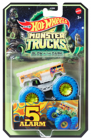 Masinute, Motociclete, Elicoptere, Avioane & Trenulete - Hot Wheels Monster Truck Glow in the Dark 5 Alarm 1:64