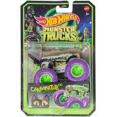 Masinute, Motociclete, Elicoptere, Avioane & Trenulete - Hot Wheels Monster Truck Glow In The Dark Masinuta Carbonator Scara 1:64
