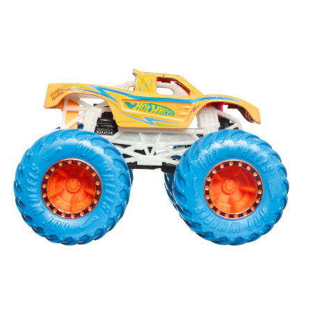 Hot wheels monster truck glow in the dark masinuta podium crasher scara 1:64 [4]