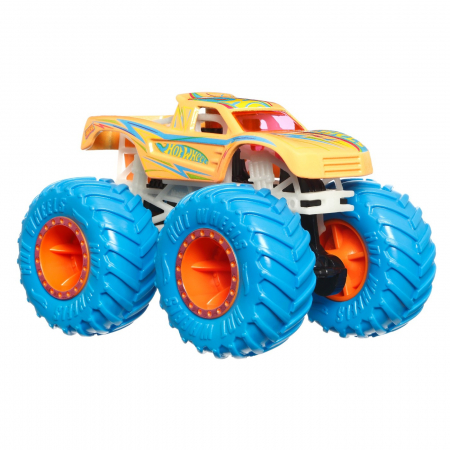 Hot wheels monster truck glow in the dark masinuta podium crasher scara 1:64 [3]