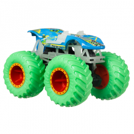 Hot Wheels - Monster Truck Glow in the Dark Mașinuța Twin Mill 1:64  [3]