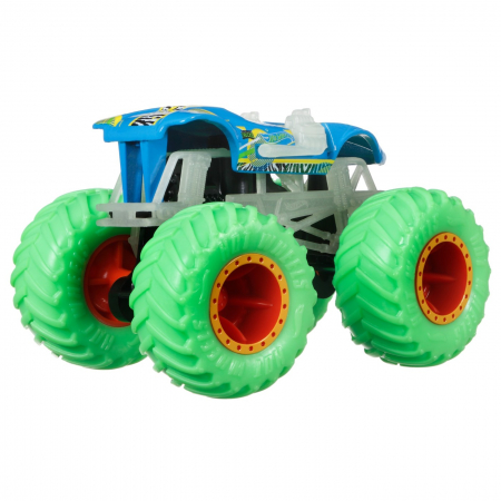 Hot Wheels - Monster Truck Glow in the Dark Mașinuța Twin Mill 1:64  [2]