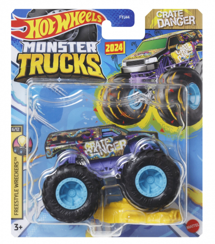 Jocuri si articole copii - Hot Wheels Monster Truck Masinuta Crate Danger Scara 1:64
