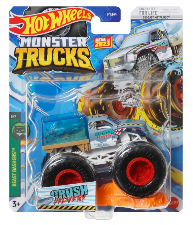 Masinute, Motociclete, Elicoptere, Avioane & Trenulete - Hot wheels monster truck masinuta crush delivery scara 1:64