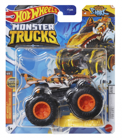 Jocuri si articole copii - HOT WHEELS MONSTER TRUCK MASINUTA TIGER SHARK SCARA 1:64