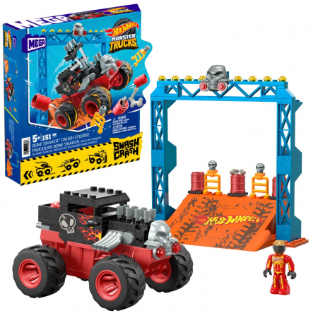 Hot Wheels Monster Truck Mega Set Construcție Cursa Bone Shaker Crush  [5]