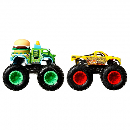 Hot wheels monster truck set 2 masini scara 1 la 64 buns of steel si all fried up [6]