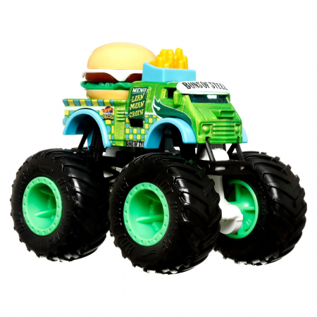 Hot wheels monster truck set 2 masini scara 1 la 64 buns of steel si all fried up [1]