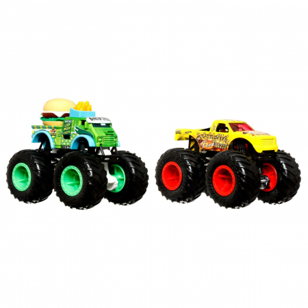 Hot wheels monster truck set 2 masini scara 1 la 64 buns of steel si all fried up [4]