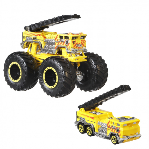 Hot Wheels Monster Truck Si Masinuta Metalica 5 Alarm [1]