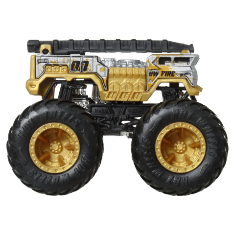 HOT WHEELS MONSTER TRUCK SI MASINUTA METALICA 5 ALARM AURIU [5]