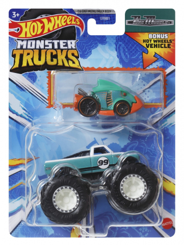 Jocuri si articole copii - HOT WHEELS MONSTER TRUCK SI MASINUTA METALICA PURE MUSCLE