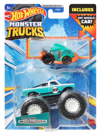 Masinute, Motociclete, Elicoptere, Avioane & Trenulete - Hot wheels monster truck si masinuta metalica pure muscle