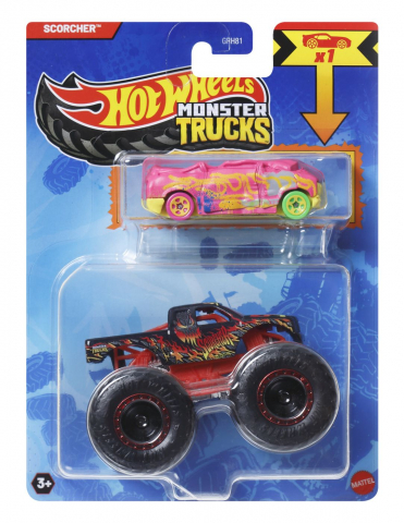 Jocuri si articole copii - HOT WHEELS MONSTER TRUCK SI MASINUTA METALICA SCORCHER