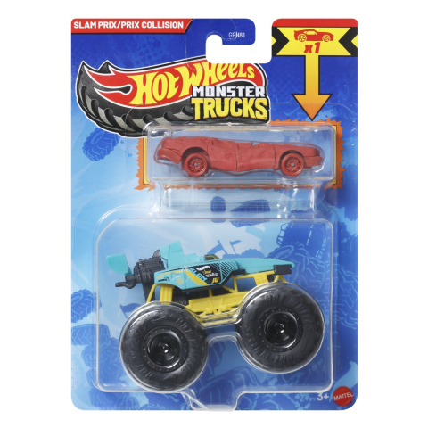Avioane si Elicoptere jucărie - HOT WHEELS MONSTER TRUCK SI MASINUTA METALICA SLAM PRIX