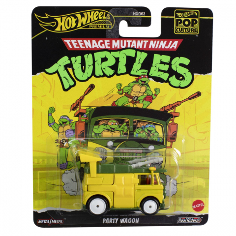 Jocuri si articole copii - HOT WHEELS POP CULTURE MASINUTA METALICA TESTOASELE NINJA PARTY WAGON  SCARA 1:64