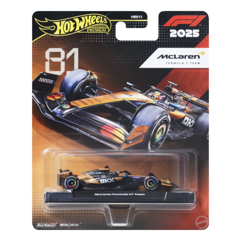 HOT WHEELS PREMIUM REAL RIDERS FORMULA 1 2024 MASINUTA METALICA MCLAREN FORMULA 1 TEAM NUMARUL 81 SCARA 1 LA 64 [0]